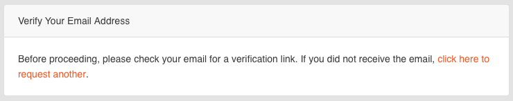 Laravel's email verification message